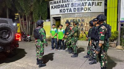 Patroli Kendaraan Maung Koramil 05/Sawangan Dengan BKO Yonif 201