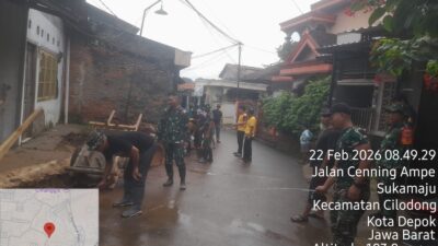 Masuk Hari ke-12, Satgas TMMD Kebutan Drainase di Bojong Lio