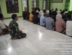 Prajurit dan Masyarakat Cilodong Bersatu dalam Tarawih TMMD Ke-127