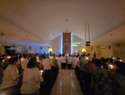 Khidmat dan Tertib, Misa Vigili Paskah di Komplek Kodam Kalideres Berlangsung Lancar
