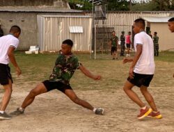 Sepakbola Pererat Kekompakan Satgas TMMD Reguler ke-128 Kodim Pati