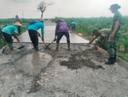 200 Meter Lagi, Betonisasi Jalan Desa Godo Segera Rampung oleh Satgas TMMD 128 Kodim Pati