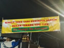 Jelang Pilkades Suko Sidoarjo, Muncul Spanduk Warga Ingatkan Calon Kades yang Pungli