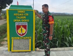 Dansatgas TMMD Tinjau Tugu Prasasti Penanda Program TMMD di Desa Godo