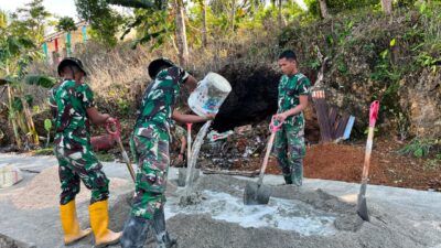 Satgas TMMD Ke-129 Kodim 1311/Morowali terus genjot Pekerjaan Rabat Jalan di Desa Polewali