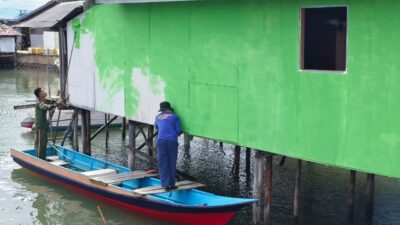 Pengecatan RTLH Milik Ibu Salawiah Masuki Tahap Finishing, bukti nyata kinerja satgas TMMD