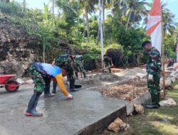 Satgas TMMD Ke-129 Kodim 1311/Morowali Kejar Penyelesaian Rabat Beton Jalan